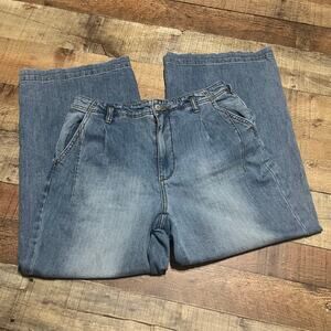 Pilco Anthropologie Women's Jeans Sz 27 High Waist Wide Leg Boho Festival